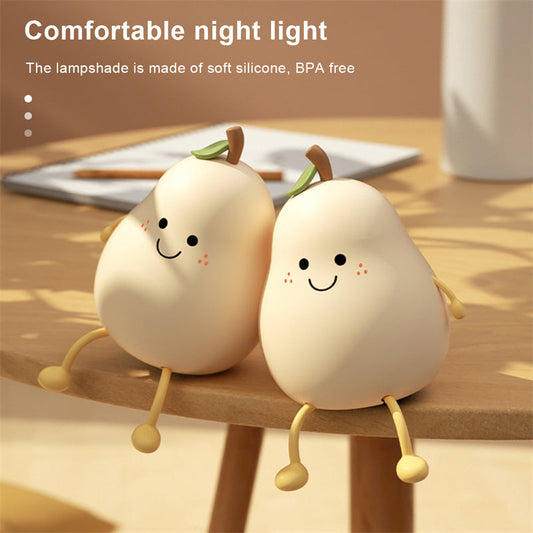 Pear Fruit Night Toy Silicone Lamp.